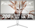 Pixio PXC248 Wave White 24 inch 200Hz Refresh Rate FHD 1080p Resolution 1500R Curve Fast VA Panel 1ms GTG Response Time Adaptive Sync HDR Curved Gaming Monitor