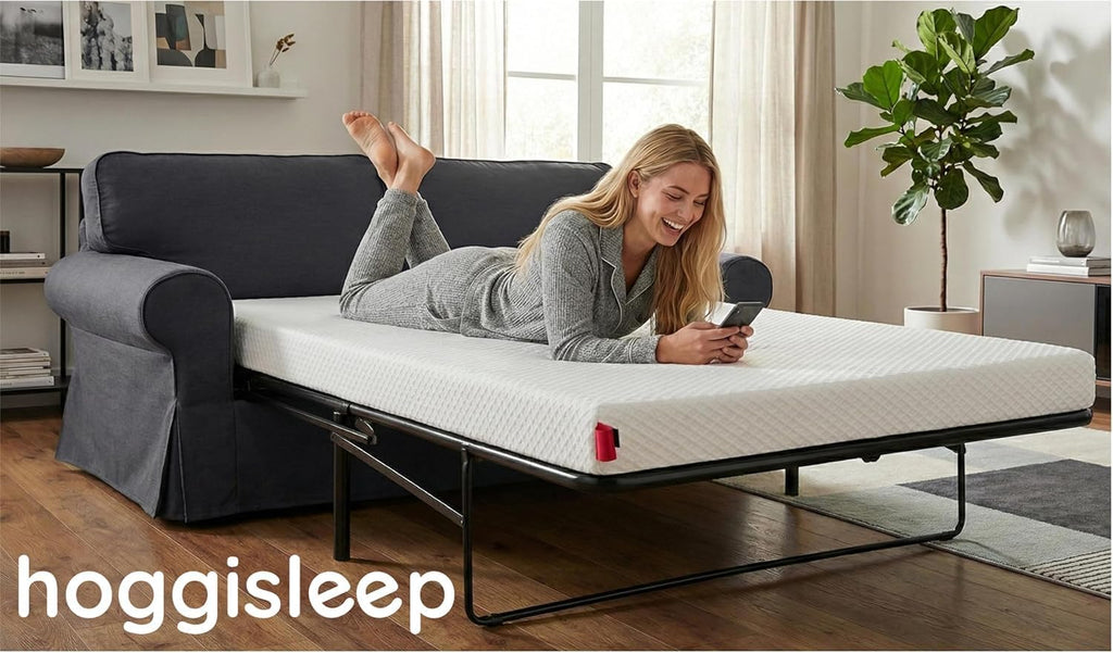 Full, 4.5 Inch Sleeper Sofa Bed Mattress - 52x72, Aquasoft Memory Foam, Medium Firm, Breathable Diamond Soft Cover Fabric, Certified Only Safe Foams, Bed in a Box Mattress Made in USA (Full)