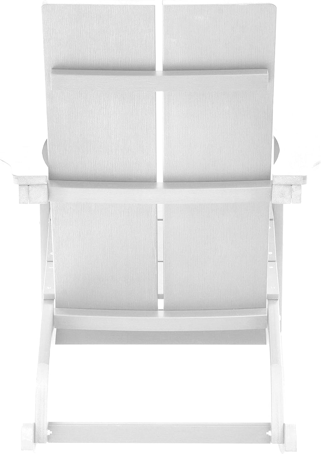EMMA + OLIVER Harmon Adirondack Rocking Chair - White Poly Resin - Suitable for Indoor/Outdoor Use - All Weather Materials - Easy Assembly - 350 lb. Weight Capacity