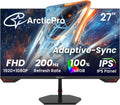 ArcticPro 27inch Gaming Monitor 200Hz 180Hz, IPS, FHD 1080p, 1ms Response Time, Adaptive sync, PC Computer Monitor, 3-Sided Frameless, Ultra Slim, Bluelight Filter, DP*1, HDMI*1