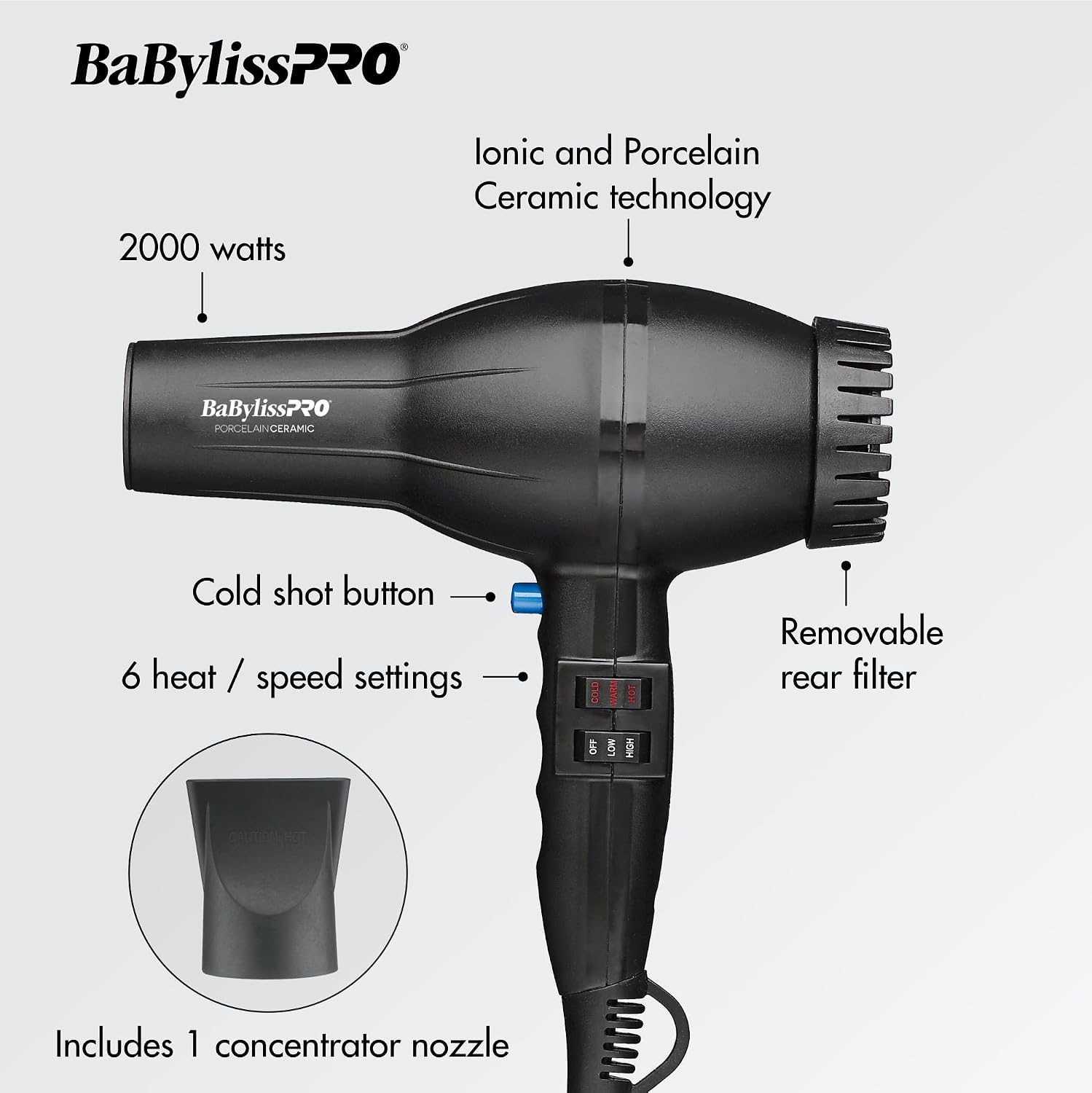 BaBylissPRO Porcelain Ceramic 2800 Dryer