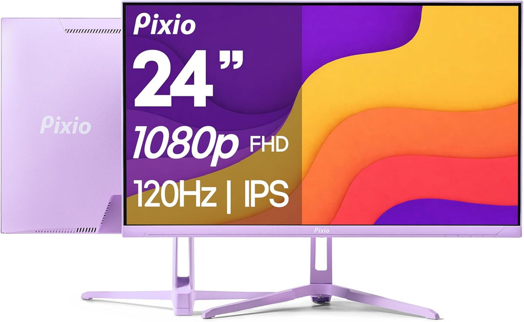Pixio PX246 Wave Purple 24 inch 120Hz Refresh Rate FHD 1080p Resolution IPS Panel 4ms GTG Response Time Gaming Monitor with Adaptive Sync