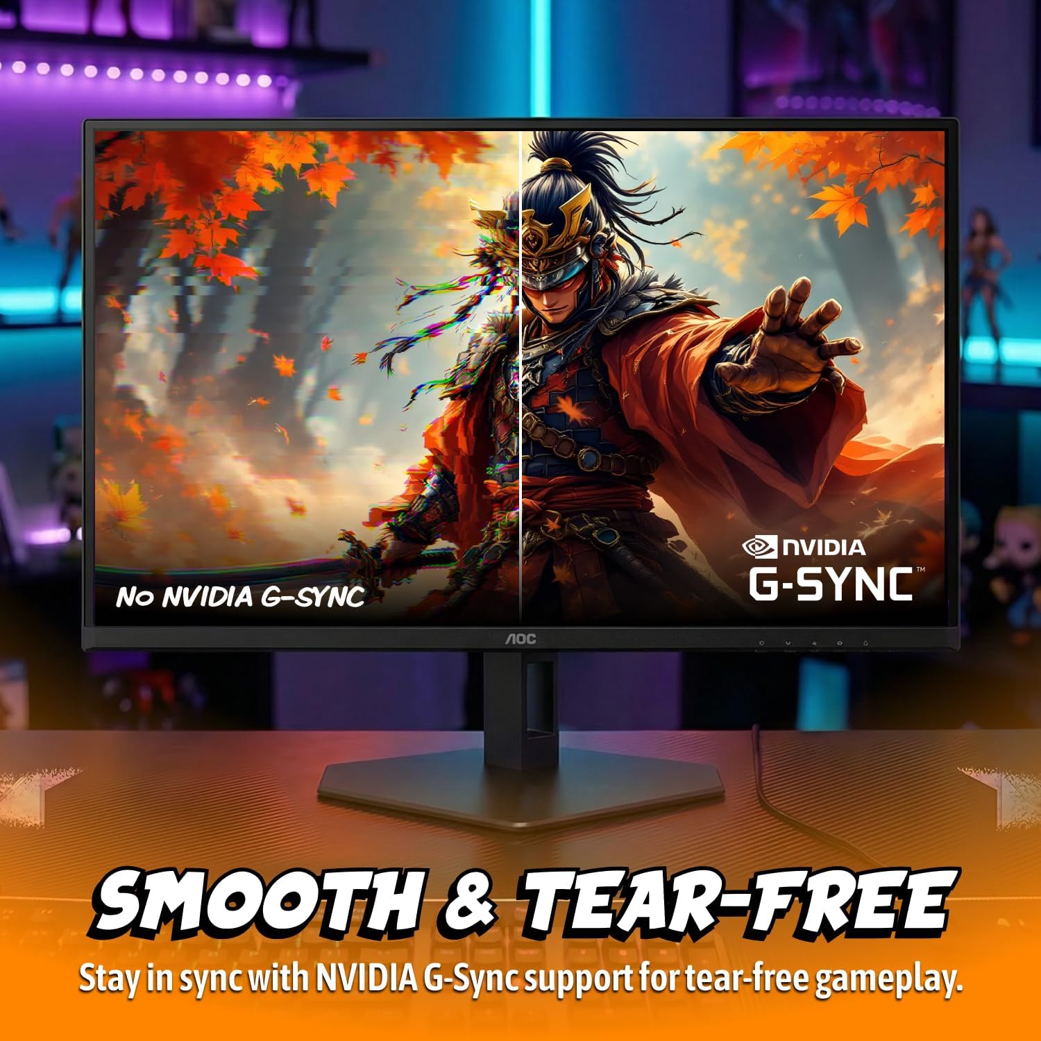 AOC 27' QD OLED Gaming Monitor, QHD 2560x1440, 240Hz, 0.03ms GtG, G-SYNC Compatible, HDR Ready, DisplayPort, HDMI, VESA Mountable, Console Gaming Ready, Q27GAZD
