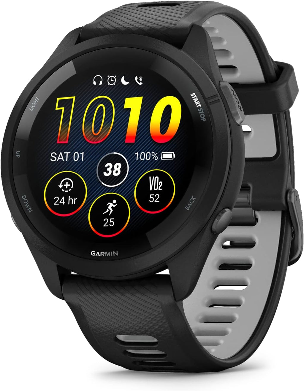 Garmin Forerunner 265 Advanced Multisport Touchscreen Smartwatch, Black, Heart Rate Monitor, Daily Suggested Workouts, Up to 13 Day Battery Life - Signature Series Charging Bundle