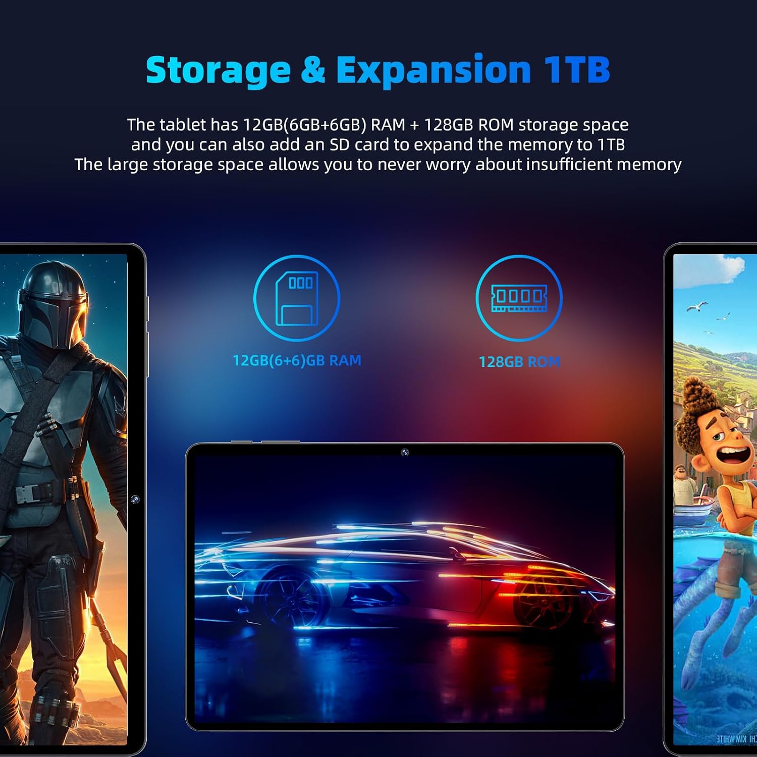 COLORROOM 2026 Android 16 Tablet 11inch, Face Unlock, 18W Fast Charging, 32GB+128GB+1TB Expand, Octa-core CPU, 8000mAh Large Battery, WiFi6, Touchscreen Display, Widevine L1 Tableta, Black