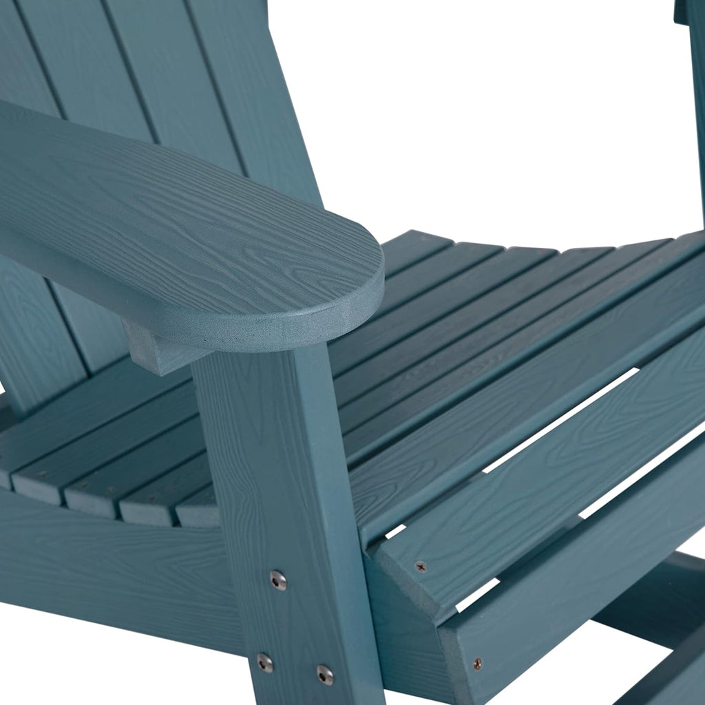 Flash Furniture Savannah Poly Resin Wood Adirondack Rocking Chair - All Weather Sea Foam Polystyrene - Stainless Steel Hardware - Set of 2