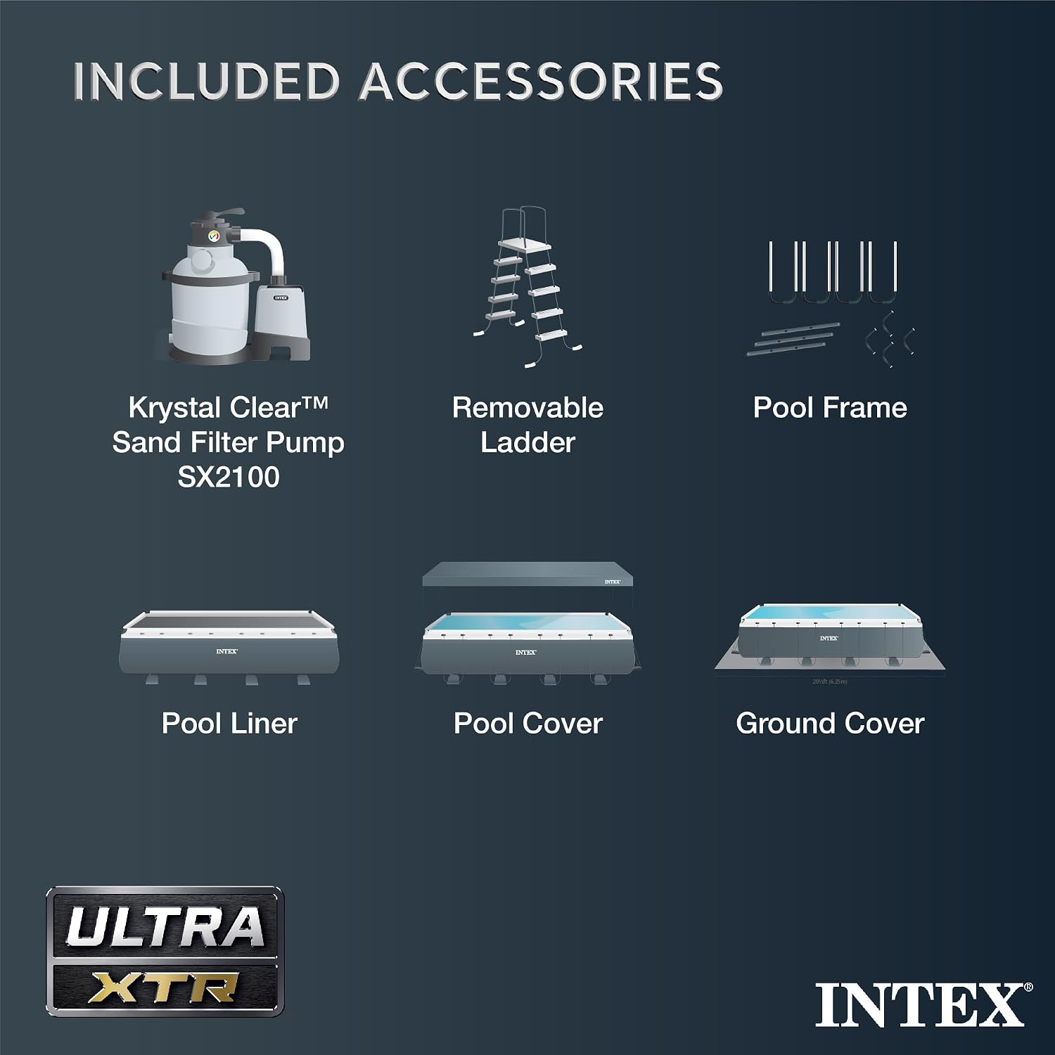 INTEX 26363EH Ultra XTR 24ft x 12ft x 52in Above Ground Swimming Pool Set with Sand Filter Pump and Protective Pool Canopy