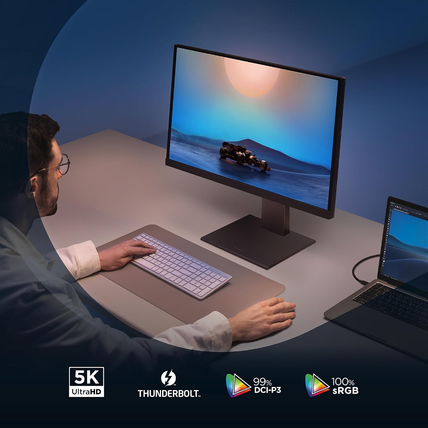 ViewSonic VP2788-5K 27 Inch 5K Mac-Ready Monitor, IPS with 100% sRGB, 99% DCI-P3 and Pantone Validated for Mac Studio Desktop Setups, Advanced Ergonomics, Thunderbolt 4, USB, HDMI, and DisplayPort