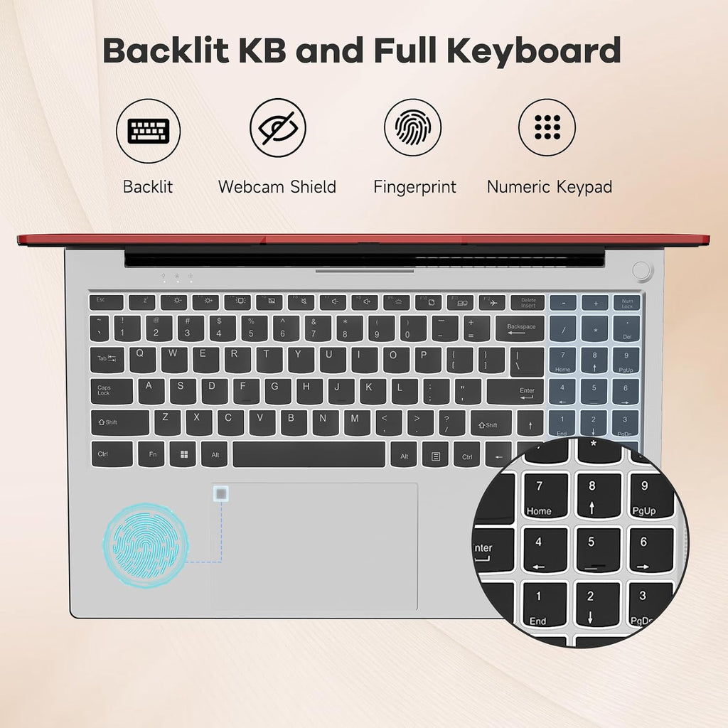 NIMO 15.6'' FHD IPS Business-Laptop-Computer - AMD Ryzen 5 6600H, 32GB DDR5 RAM 2TB SSD(Beat R7 5700U, 6 Cores Up to 4.5GHz), 100W Type-C, 6 Cores 660M GPU, Fingerprint, Backlit Keyboard, Win 11
