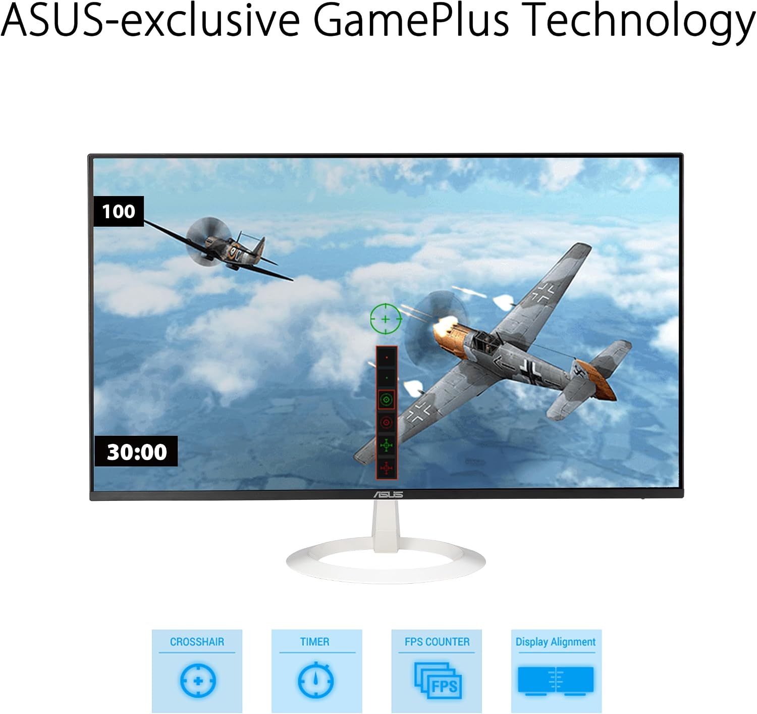 ASUS 24' (23.8-inch viewable) Eye Care Monitor (VZ24EHF-W) - IPS, Full HD (1920 x 1080), Frameless, 100Hz, Adaptive-Sync, 1ms, HDMI, Low Blue Light, Flicker Free, Ultra-Slim Profile, 3 yr Warranty