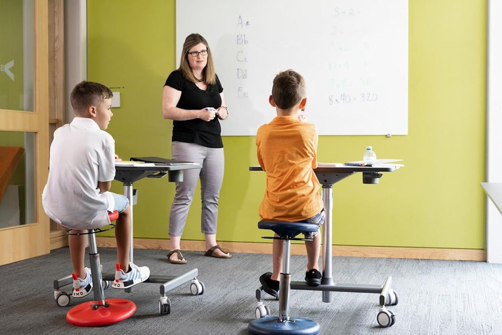 KORE Design Adjustable Wobble Stool Chair, Girls + Boys Kid Desk Stools, Ergonomic Small Office Chairs, Flexible Seating for Active Kids, ADD/ADHD, Classroom, Home, Age 8-12, Tall (16.5-24in), Black