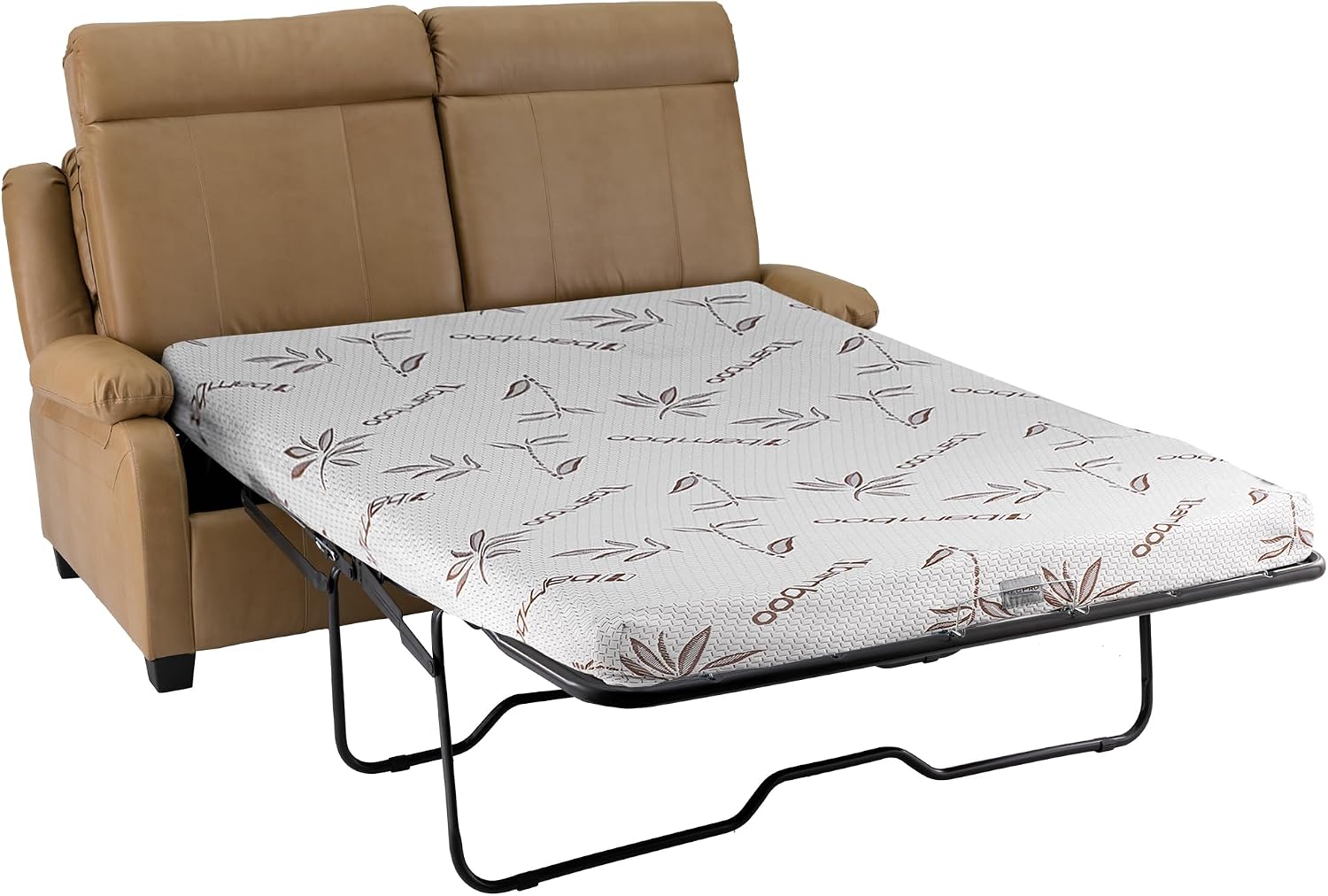 RecPro Charles Collection | 65' RV Hide A Bed Loveseat | Memory Mattress Foam | Sleeper Sofa | Pull Out Couch | RV Furniture | Slideout | Toffee