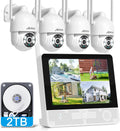 ANRAN Wireless Security Camera System, 10.5' 4K Monitor with 4x5MP PTZ WiFi-6 Camera, Auto-Tracking, 2-Way Audio, Human/Vehicle/Pet/Parcel Detection, 8CH NVR with 2TB HDD, No Monthly Fee