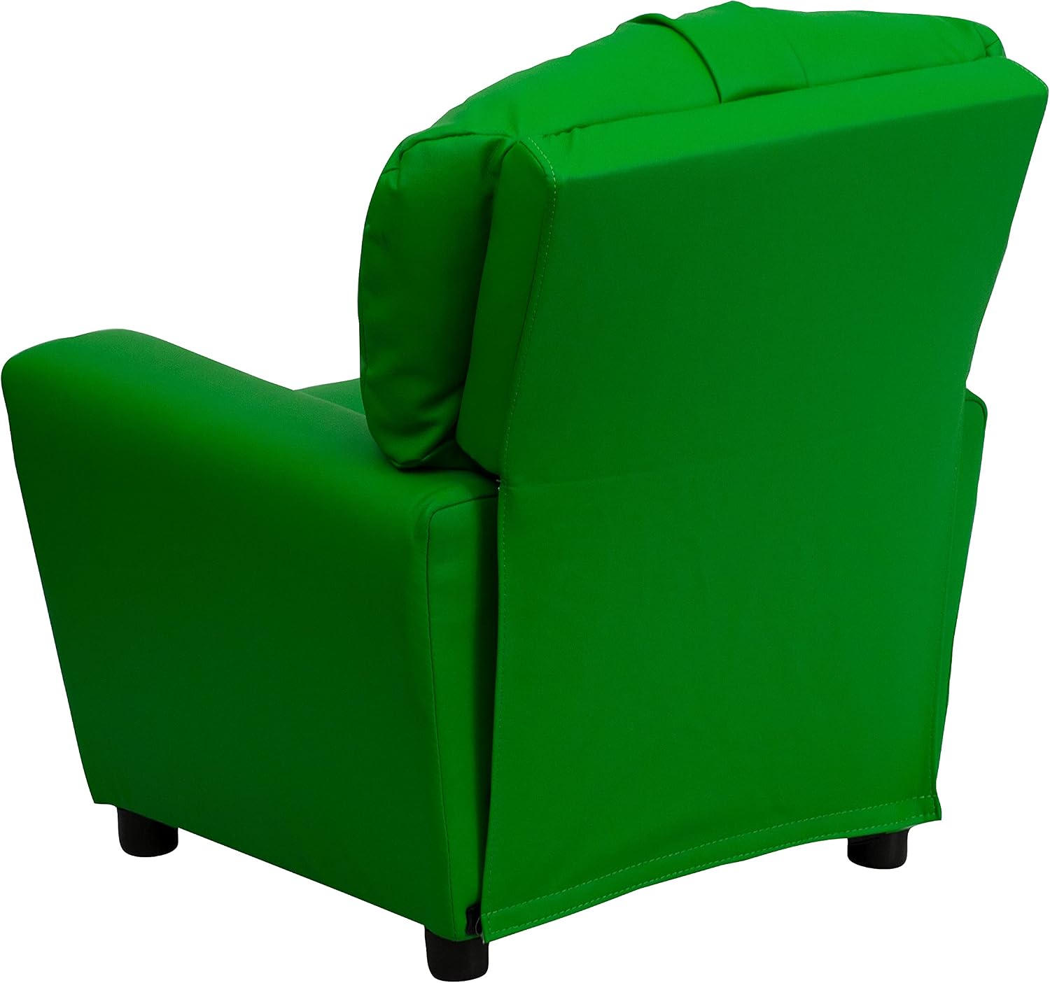 Flash Furniture Chandler Vinyl Kids Recliner with Cup Holder and Safety Recline, Contemporary Reclining Chair for Kids, Supports up to 90 lbs., Green
