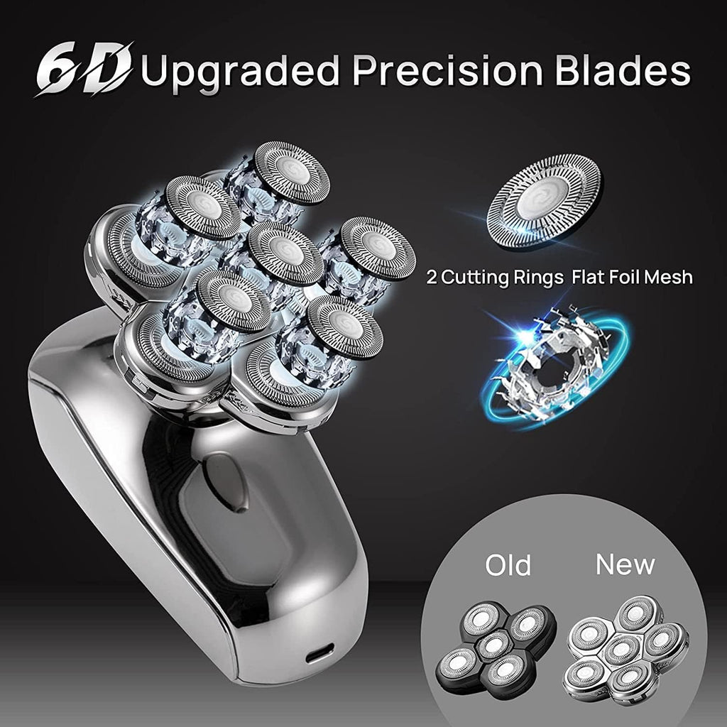 Electric Razor for Men, 6 in 1 Grooming Kits Electric Shaver Facial Body Electric Razor for Men Wet Dry Hair Beard Bald Head Shaving Machine Rechargeable