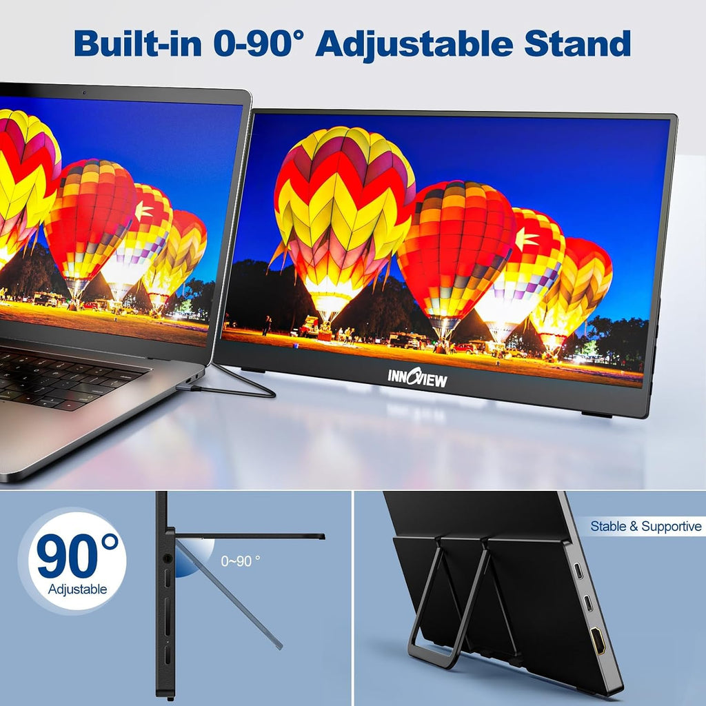 InnoView 15.6 Inch 1080P 1200:1 Portable Monitor and 14 Inch 4K OLED Portable Screen