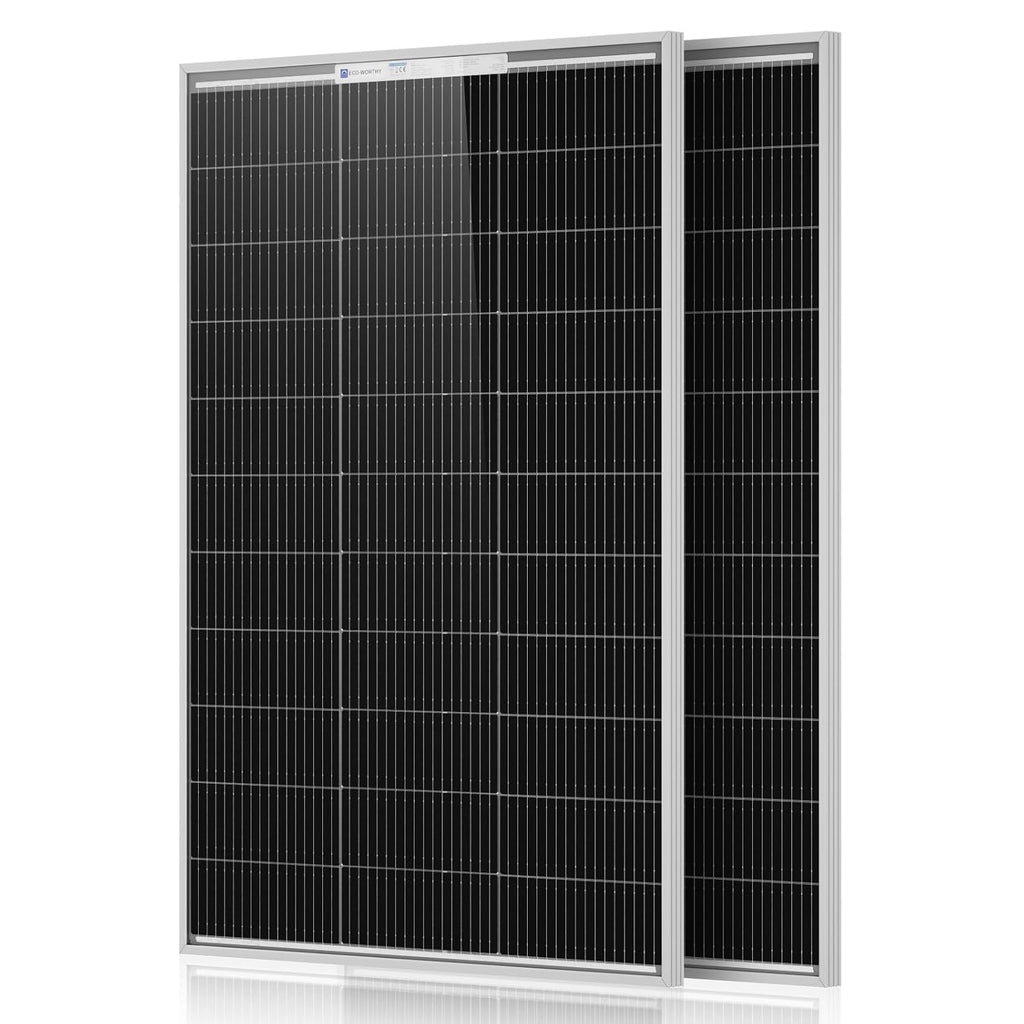 ECO-WORTHY 2pcs 100 Watt Solar Panels Monocrystalline Solar Panel for 12V/24V Battery RV Marine Boat and Other Off-Grid Applications, 2-Pack 100W