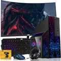TechMagnet Nova Gaming Desktop PC Bundle with Core i7 32GB RAM 1TBSSD 32 inch Curved Monitor RTX 2060 Graphics RGB Keyboard with AI-Enabled Copilot Key Mouse Headphones Webcam Windows 11(Renewed)