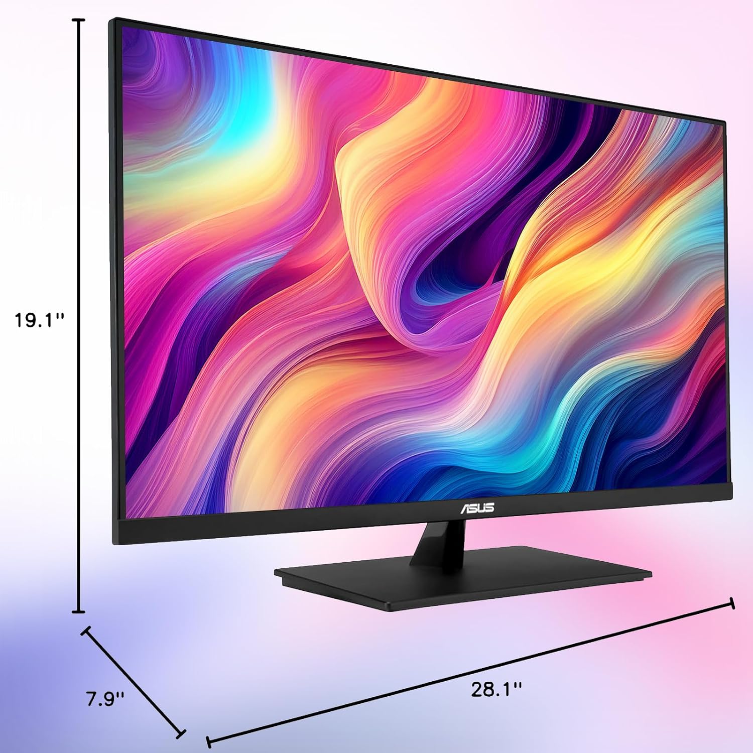 ASUS 32' 4K UHD Monitor, 3840 x 2160 IPS Display, HDR10, Adaptive-Sync, 99% sRGB, Built-in Speakers, Eye Care, DisplayPort HDMI, VESA Mountable Professional Desktop Gaming Display - Black