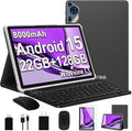 2026 Upgraded Android 15 Tablet 10.1 Inch Octa-Core Tablets with Keyboard Mouse, 22GB+128GB+1TB Expand, 8000mAh Large Battery,1280x800 IPS HD Touch Screen, Widevine L1, 5G WiFi, GPS-Metal Grey