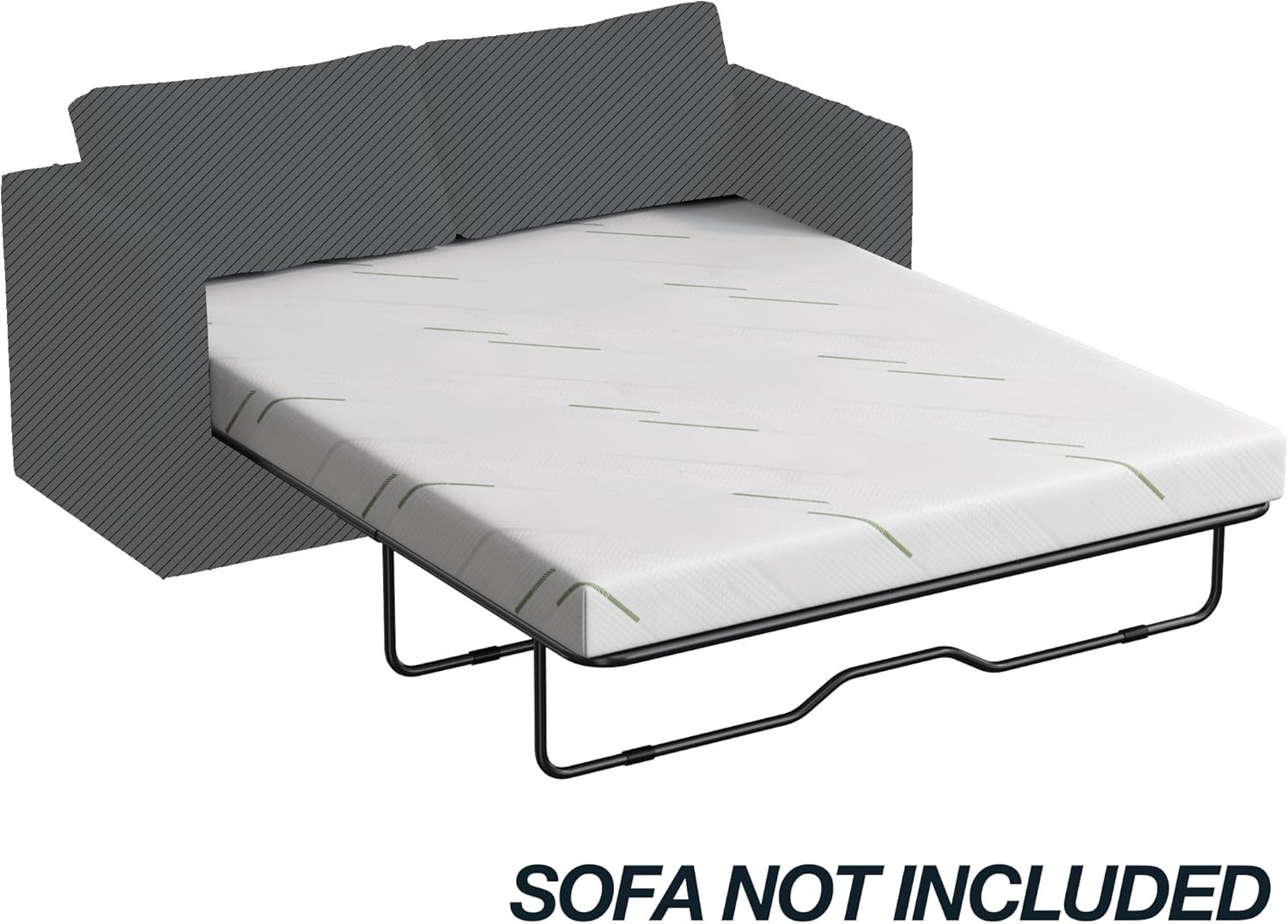 4 Inch Full Size Sleeper Sofa Mattress for Couch,Ultra Soft Removable Cover, Replace Pull Out Sofa Bed Mattress,Non-Slip Bottom, Supportive Seat Pad for RV, Bed, Dorm 53 * 72 * 4 in.