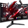 KOORUI 27 inch 2K Curved Gaming Monitor, 180Hz QHD Computer Monitor, 1ms Adaptive-Sync, HDMI/DisplayPort, 27E6QCA