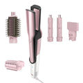 Shark Glam Ceramic & Powerful Air Styling & Drying System, with Silki Straightener & Glossi Air Glosser, for Drying, Curling, Air Straightening & Glossing, Pink, HD6051SPK (Straight & Wavy Hair)