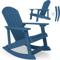 YEFU Outdoor Rocking Chair,Adirondack Rocking Chair,Patio Rocker Chair with Wide Back,Oversized Rocker Chair Look Like Real Wood, for Lawn, Porch, Backyard, Indoor and Garden(Navy Blue)