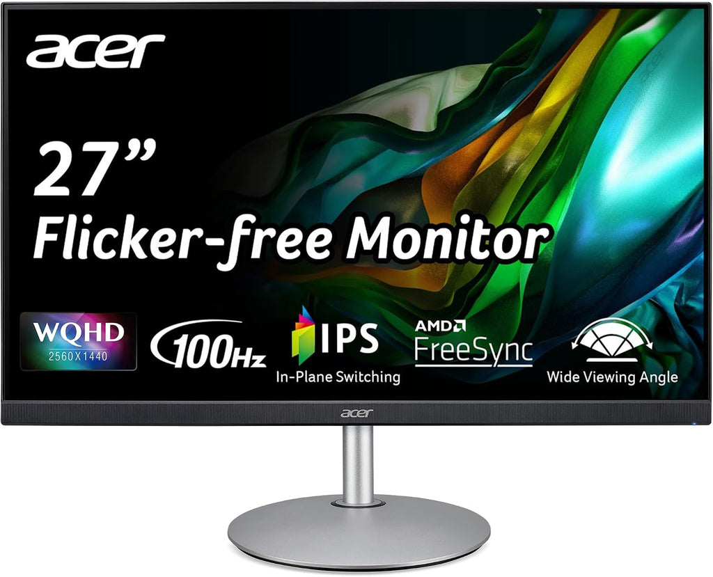 acer CB272U Ebmiiprx 27' WQHD 2560 x 1440 Home Office Monitor | AMD FreeSync | 1ms VRB | 100Hz | Zero Frame | Height Adjustable Stand with Swivel, Tilt & Pivot (Display Port 1.2 & 2 x HDMI 2.0 Ports)