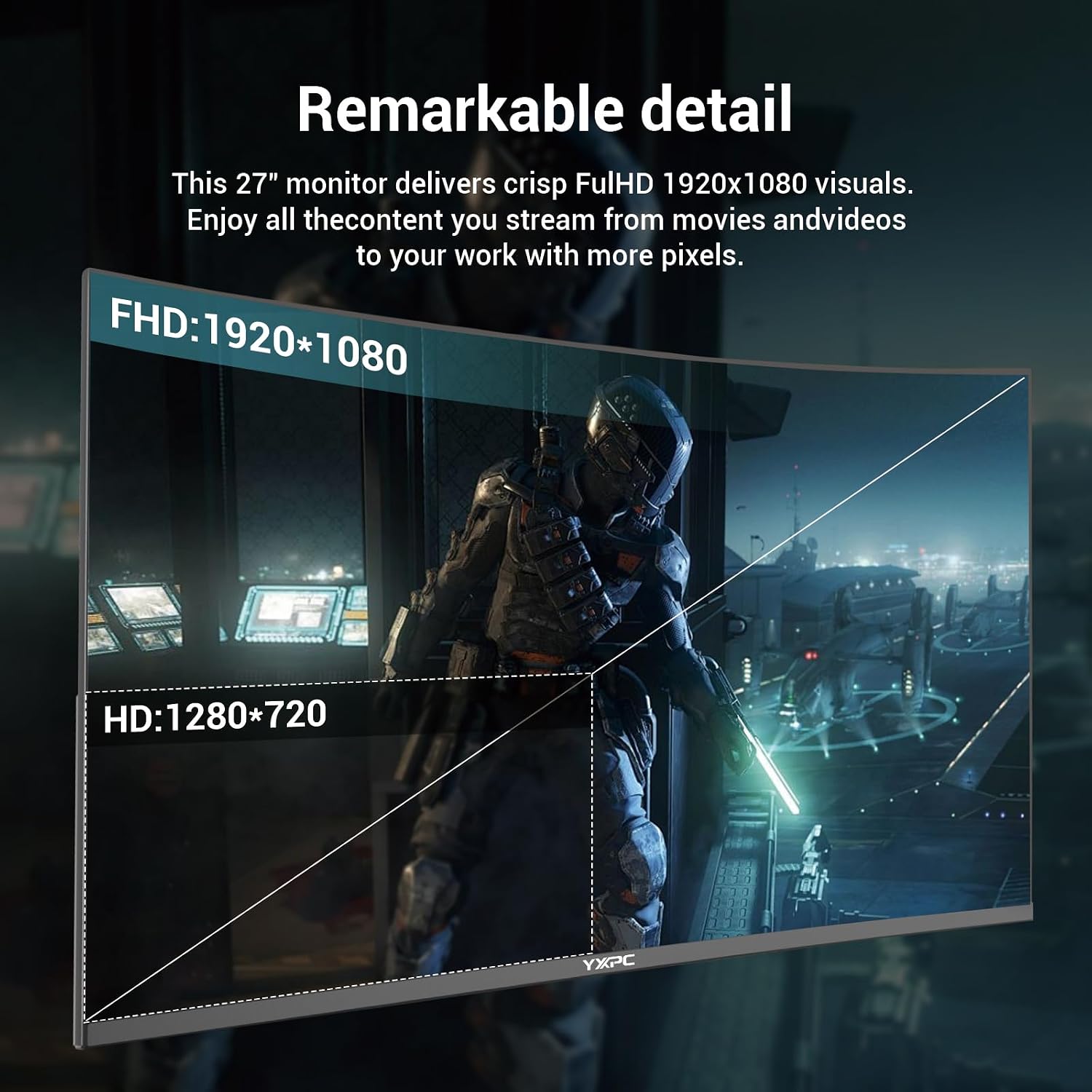 27 inch Curved Gaming Monitor 180Hz FHD 1080p, 1ms VA Display, 1800R,FreeSync Premium, Borderless Design, Eye Care, Built-in Speakers, HDMI/DisplayPort, PC Office Monitor for Working and Gaming