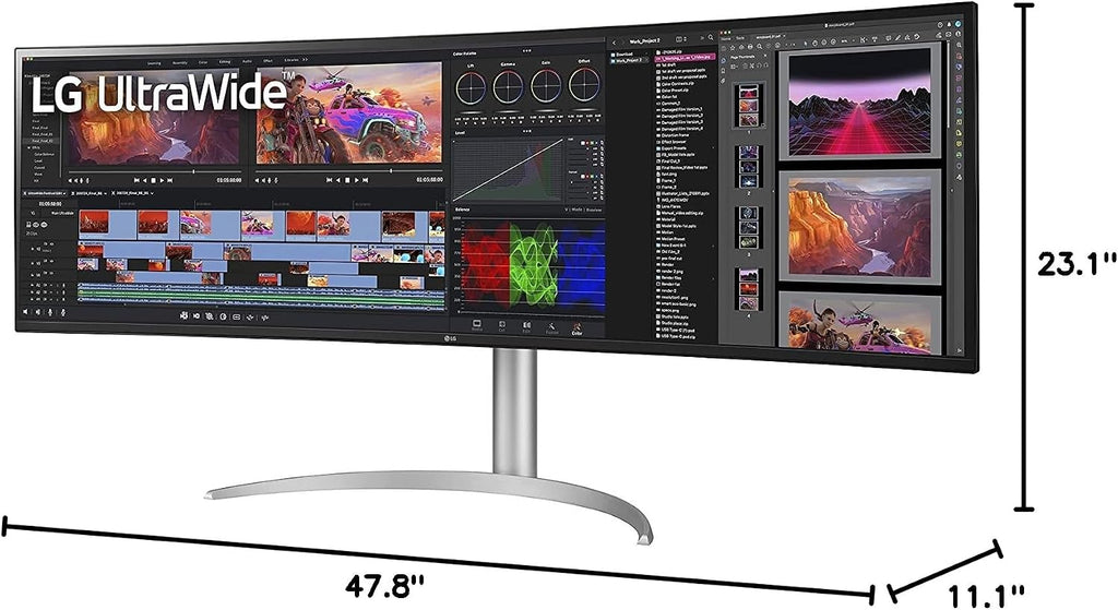 LG 49WQ95C-W 49 Inch 32:9 Curved UltraWide DQHD (5120 x 1440) Nano IPS Monitor, NVIDIA G-SYNC Compatible & AMD FreeSync Premium Pro, HDMI 2.1 & USB Type-C (90W PD), Tilt/Height/Swivel Adjustable