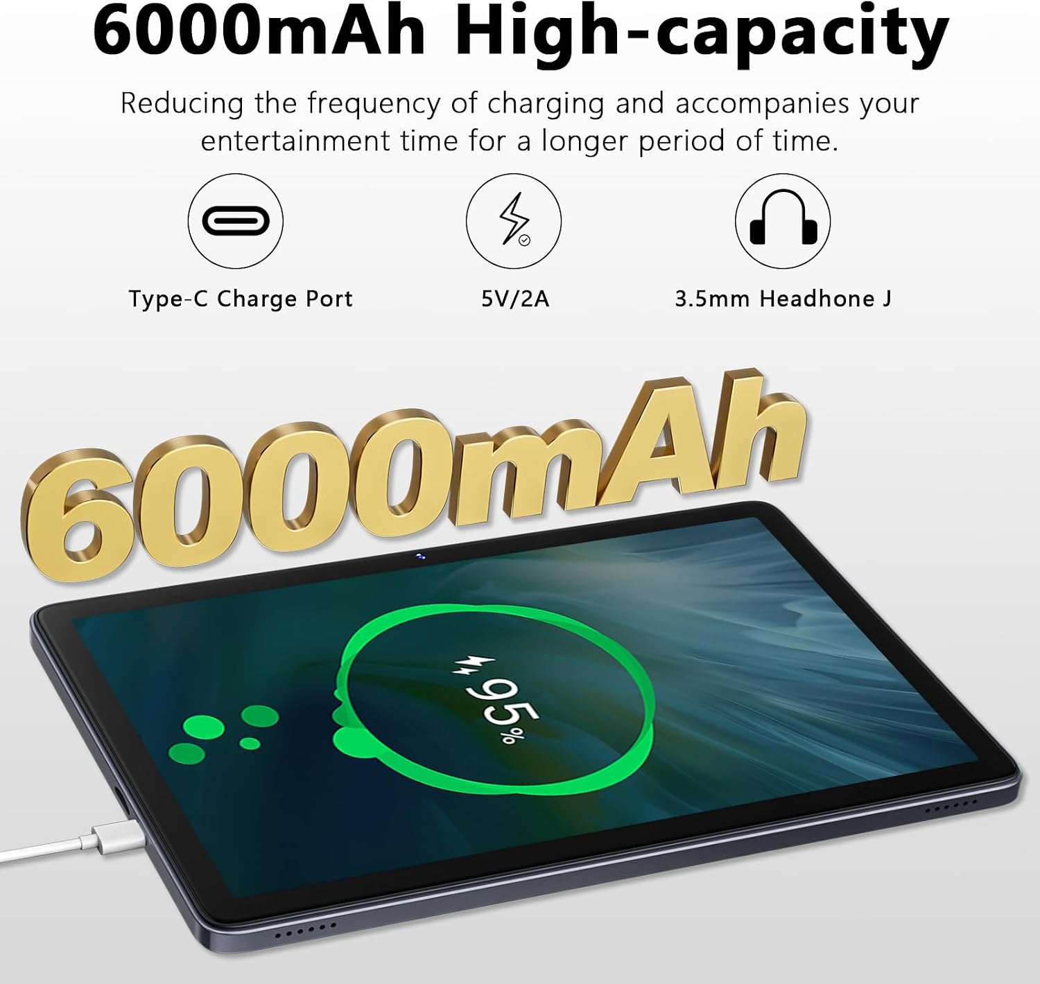 Raemond 10 Inch Tablet Android 15 with Keyboard, 24GB RAM + 128GB ROM (1TB Expand), T615 Octa-Core, 1280x800 IPS HD Display, 5MP+8MP Dual Camera, 6000mAh, Mouse, Widevine L1, GPS