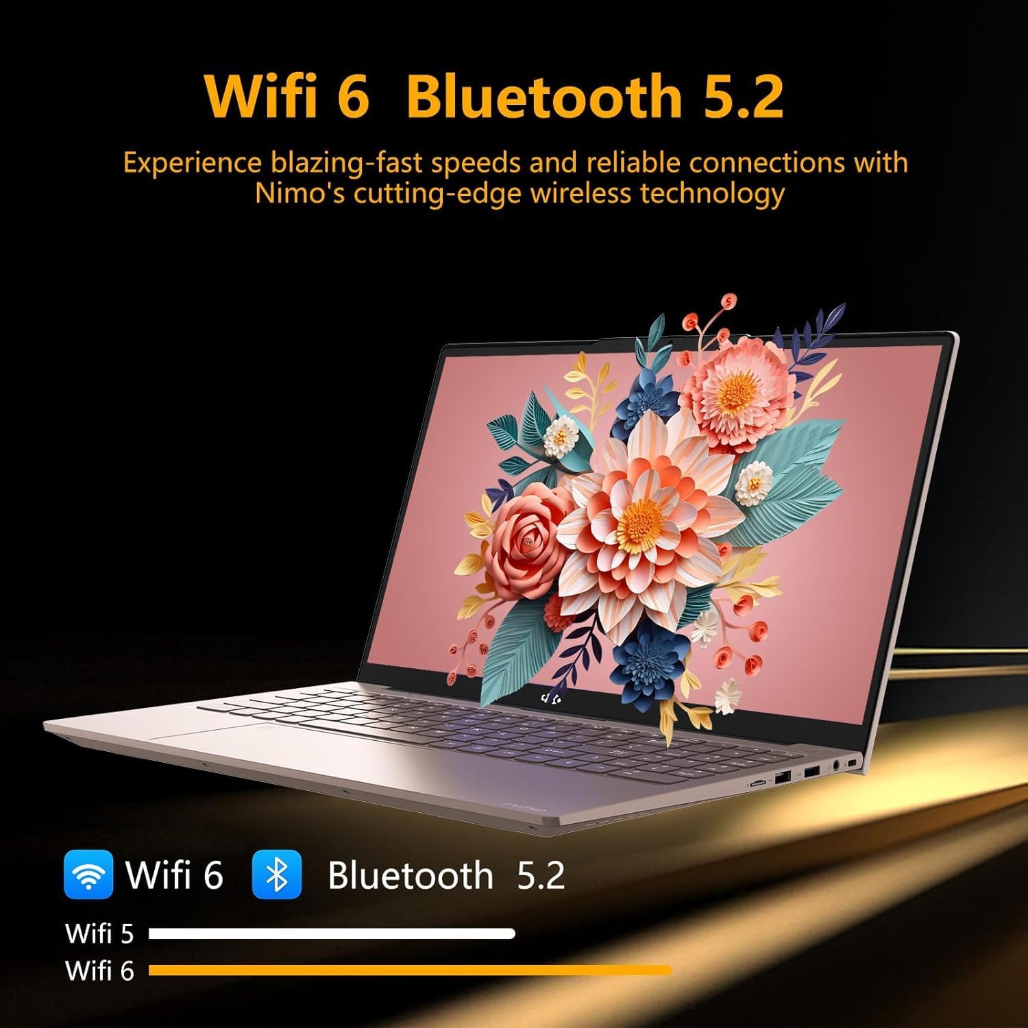 NIMO 15.6 FHD Student Laptop, Intel Pentium Quad-Core N100(Beat to i3-1115G4, Up to 3.4GHz), 8GB RAM, 128GB SSD, 2 Years Warranty, Type-C 65W Adapter, Backlit Keyboard, Fingerprint, Win 11, Rose Gold