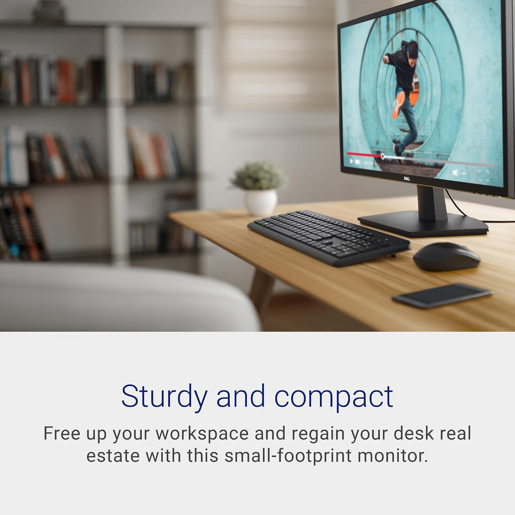 Dell SE2722H Monitor - 27-inch Full HD (1920 x 1080) 60Hz 8ms Display, HDMI/VGA Connectivity, AMD FreeSync Technology, Tilt Adjustability - Black