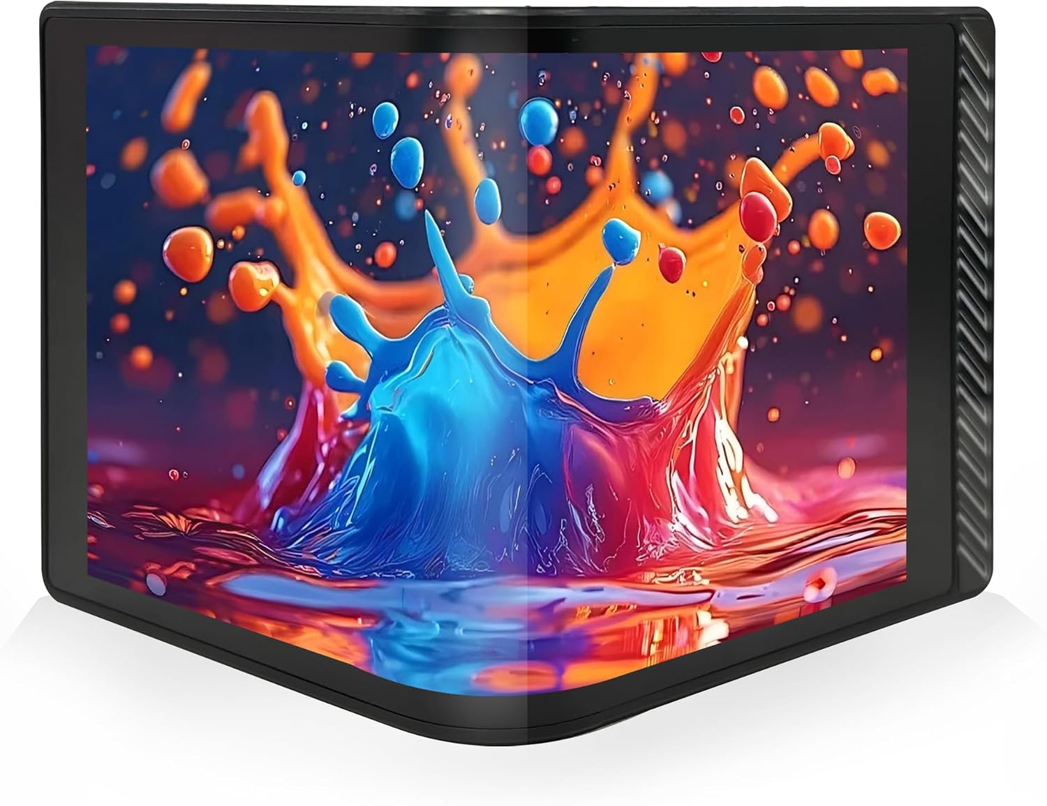wisecoco Portable Water Cooling Curved Screen Monitor 6.5 inch 2K 2560×1440 IPS with Magnic Stand External Computer Laptop OLED Monitor for PC Laptop Desktop (Black)