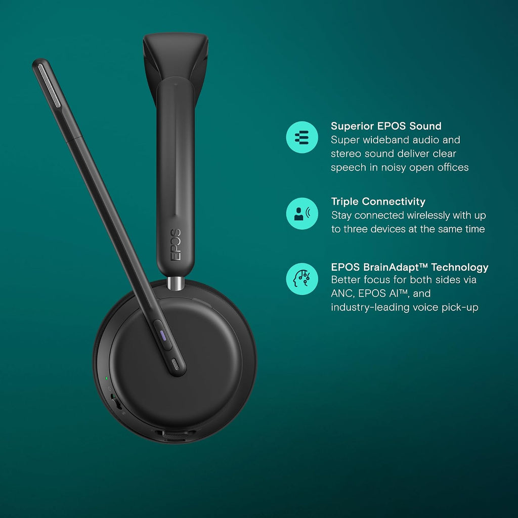 EPOS Impact 1061T - Enhanced Open Office Headset with Hybrid ANC, EPOS AI™ Microphone, and Multipoint Connectivity