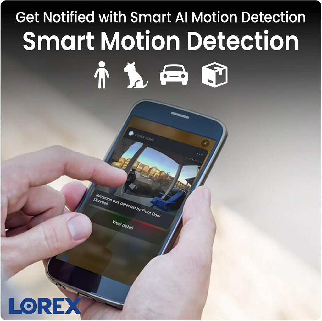 Lorex Fusion 4K 8MP 16 Camera Capable (Wired or Fusion Wi-FI) 2TB NVR System w/ 4 IP Dual Lens Cameras, Security Lighting, Motion Detection, Panoramic View, Color Night Vision, 2-Way Talk (6 Cam)