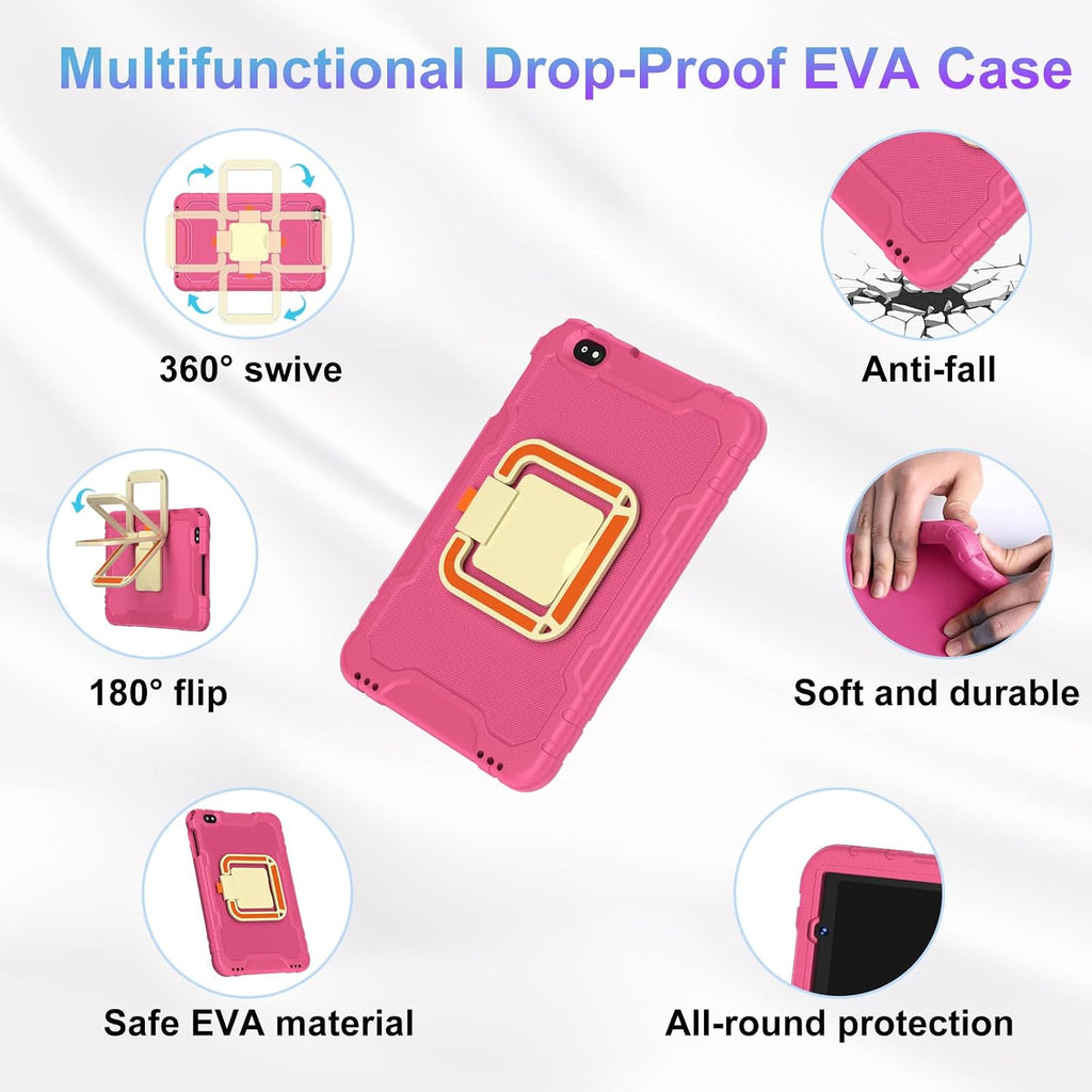 2026 Tablet 10 inch Android 15 Tablets 30GB RAM 128GB ROM 1TB Expand, 8000mAh Octa-Core Tablet with Drop-proof Case, Gemini AI, HD IPS Display, GPS, 5G WIFI, Split-screen, Widevine L1 -Metal Rose Red