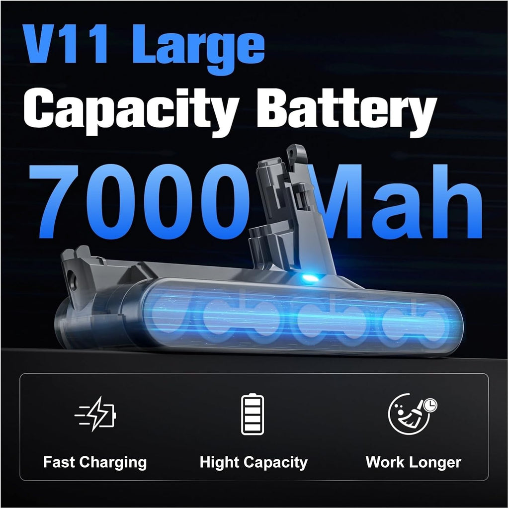 Compatible for Dyson V11 Screw Type Rechargeable Battery 25.2V 7000mAh SV15 Vacuum Cleaner Battery(4Pcs 7000mAh BAT)