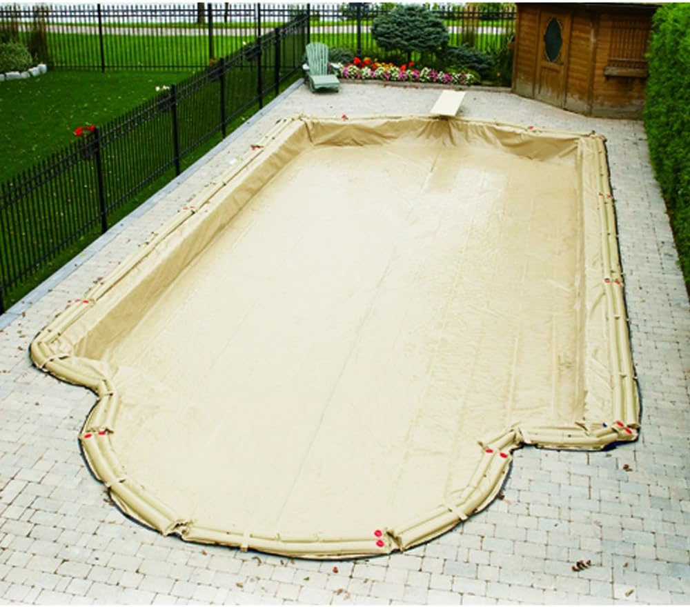 Doheny's Pro-Tek Solid 20 Year Winter Pool Cover for Above Ground Pools – 16' x 24' Rectangle – Includes Heavy-Duty Water Bag Loops Every 4 Ft to Prevent Water Bag Roll Away
