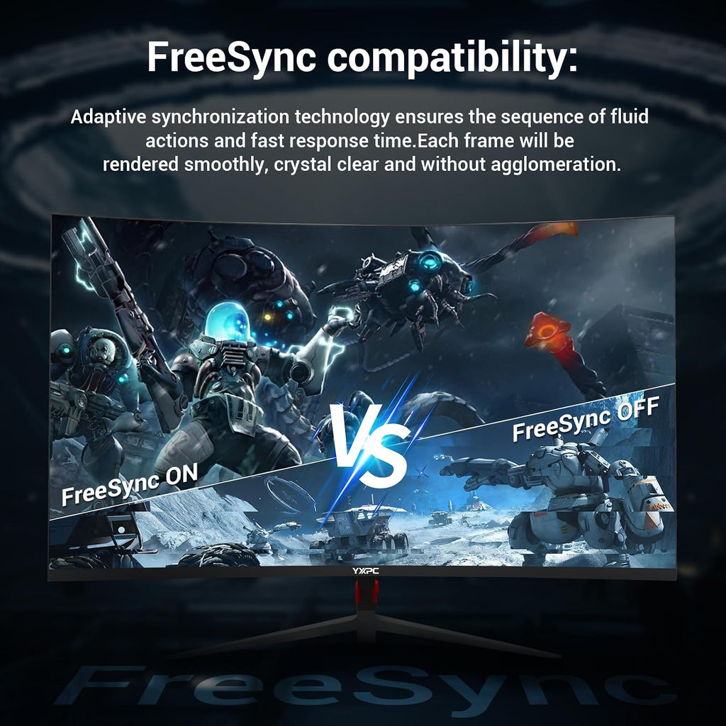 27 inch Curved Gaming Monitor 180Hz FHD 1080p, 1ms VA Display, 1800R,FreeSync Premium, Borderless Design, Eye Care, Built-in Speakers, HDMI/DisplayPort, PC Office Monitor for Working and Gaming