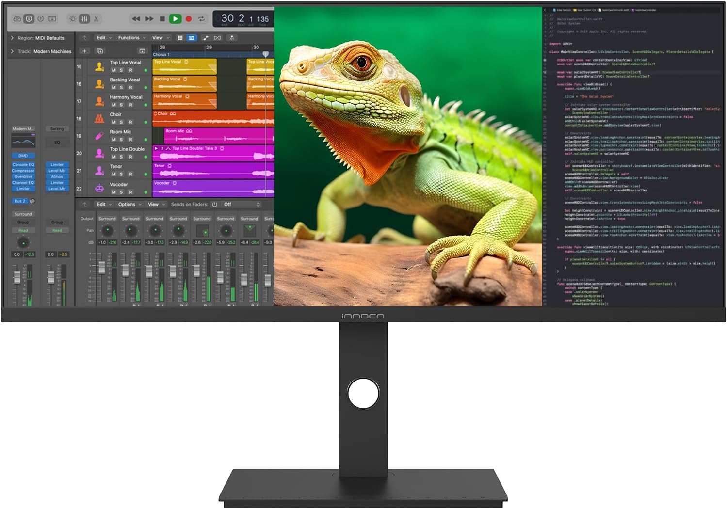 INNOCN 34' Ultrawide WQHD 3440 x 1440p 144hz PC Gaming Monitor Adaptive-Sync G-SYNC Compatible, USB C, HDMI 2.0, DP 1.4, USB Hub, PIP/PBP, Built-in Speaker, Height Adjustable, Eye Care