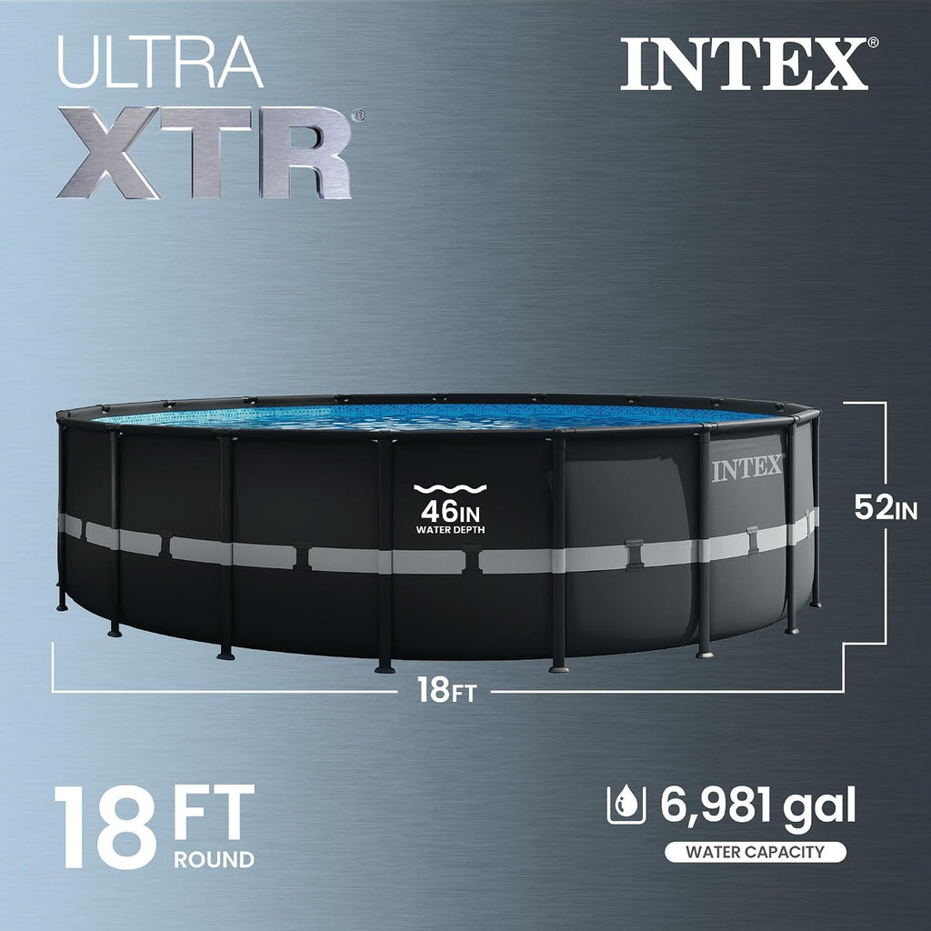 INTEX 26329EH Ultra XTR 18ft x 52in Above Ground Swimming Pool Set with Sand Filter Pump and Cleaning Maintenance Kit