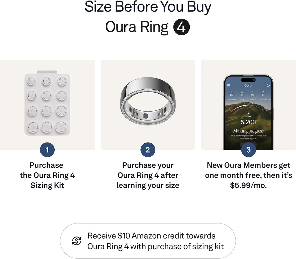 Oura Ring 4 - Silver - Size 11 - Sleep, Activity, Women's Health, AI Advisor, Up to 8 Days of Battery Life, Size Before You Buy, Android & iOS Compatible