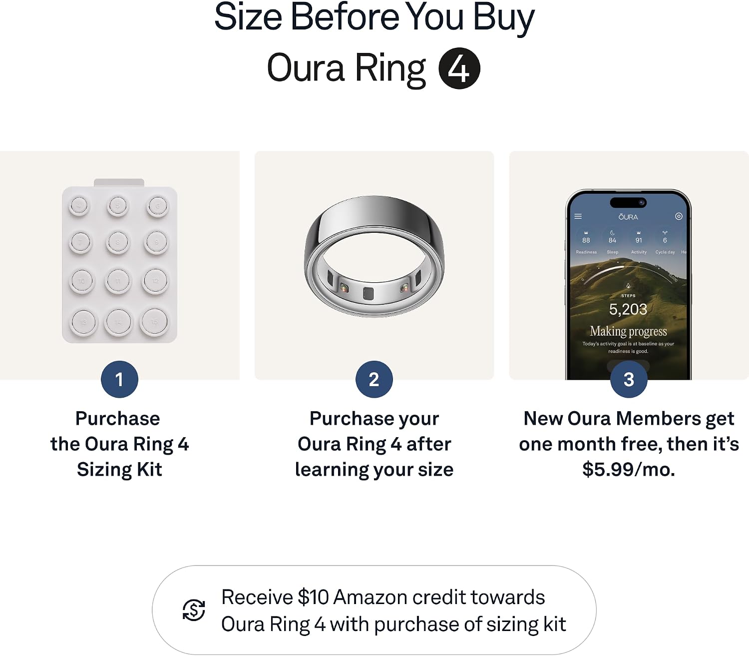 Oura Ring 4 - Silver - Size 11 - Sleep, Activity, Women's Health, AI Advisor, Up to 8 Days of Battery Life, Size Before You Buy, Android & iOS Compatible