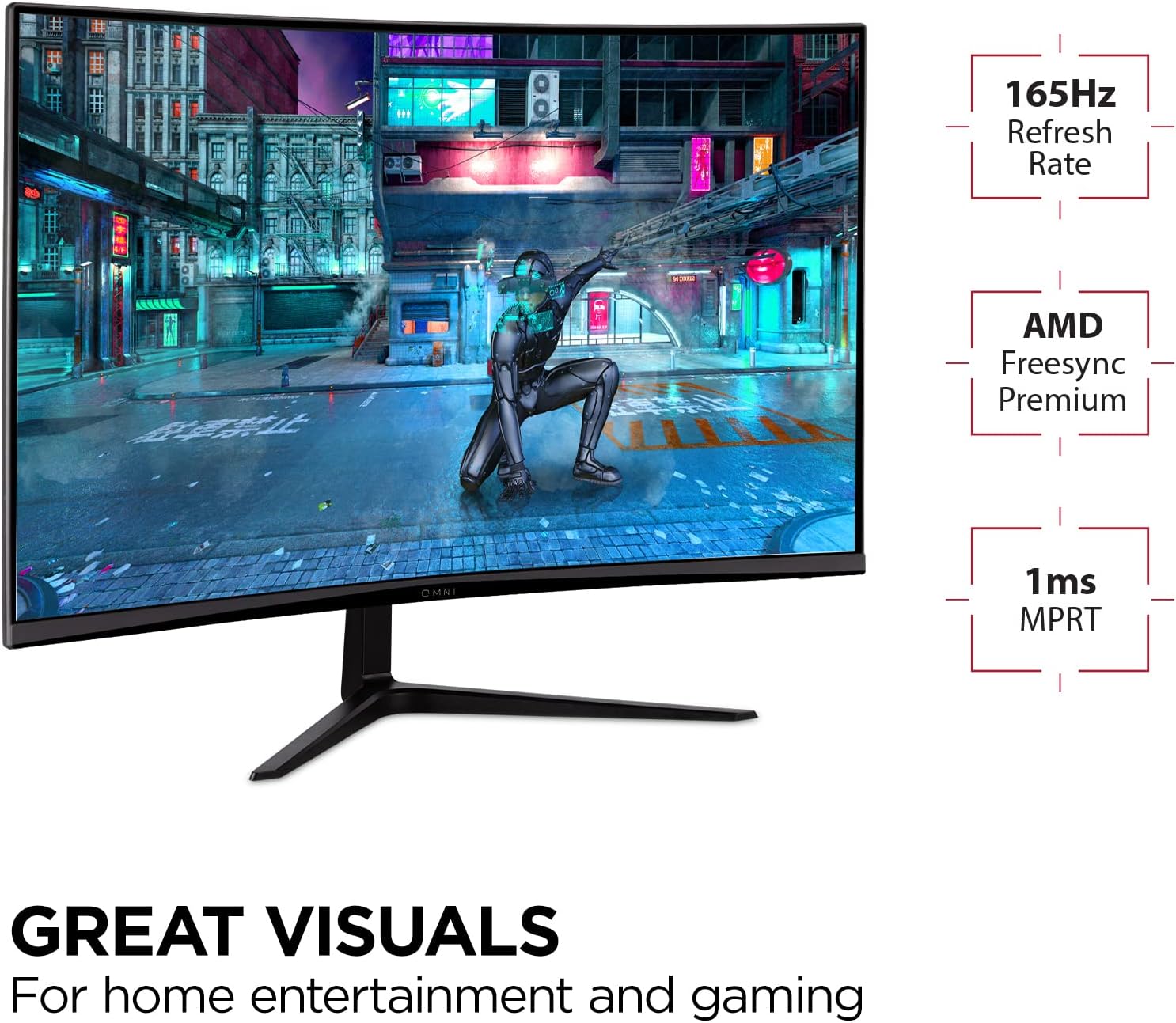 ViewSonic VX3218C-2K 32' Curved 1440p 1ms 165Hz Gaming Monitor with AMD FreeSync Premium, HDMI and Display Port(Renewed)