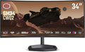 Cooler Master GM34-CWQ2 34' Curved UWQHD 3440 x 1440 VA Quantum Dot Gaming Monitor | Up to 180Hz | Up to 0.5ms | Curve 1500R | FreeSync Premium|Nvidia | HDR Support |DP1.4 * 1 | HDMI2.0 * 2