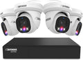 Defender AI Powered Sentinel Pro Turret 8CH NVR PoE Security Camera System, 4pc Metal Turret Cameras, 109° Wide Angle, IP66 Rated, Audio Recording, Web Viewing, 1TB HDD, Works w/Empower App