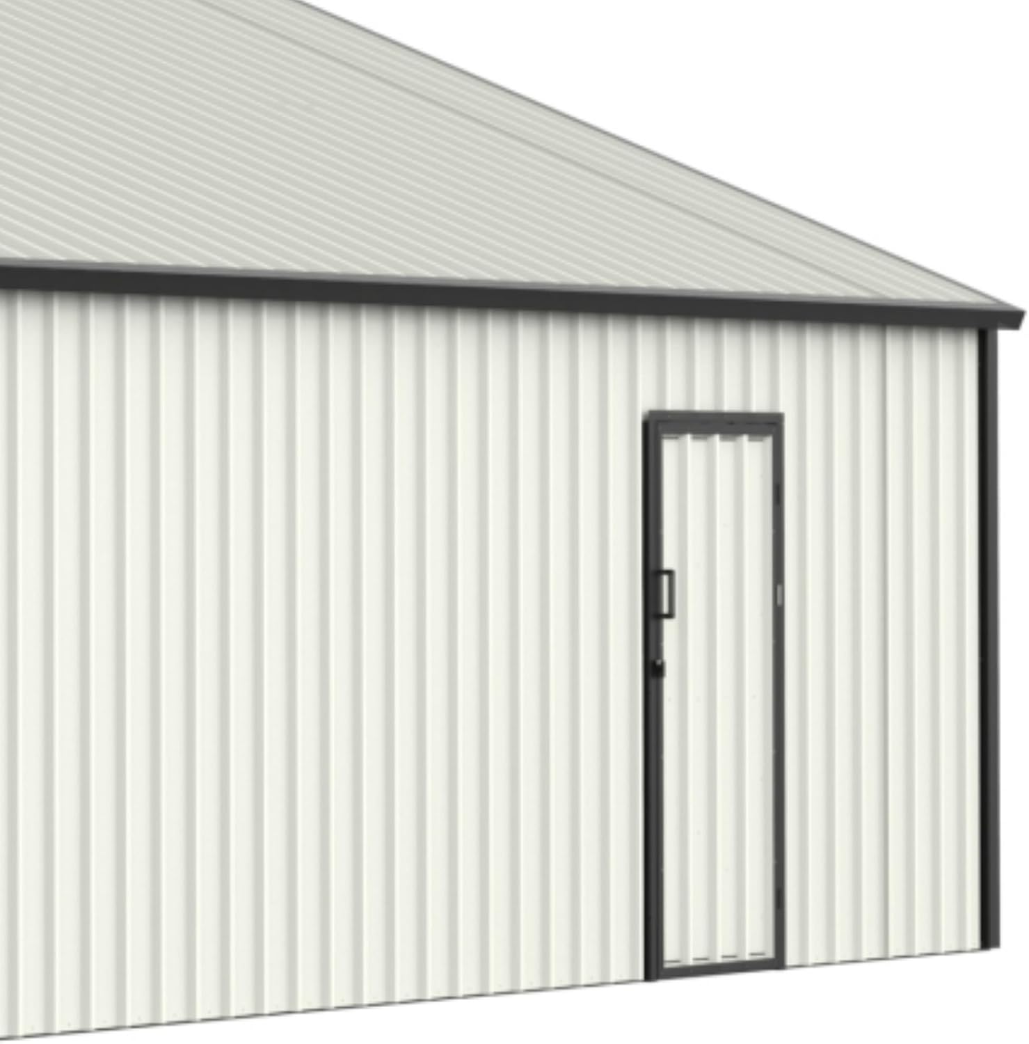 25 x 33 FT Metal Shed, Double Garage Shed with Side Entry Door, 2 Car Prefab Garage with 16 GA Steel Frame, Extra Large Outdoor Storage Building for Truck, Power Tools, Boat, Cream