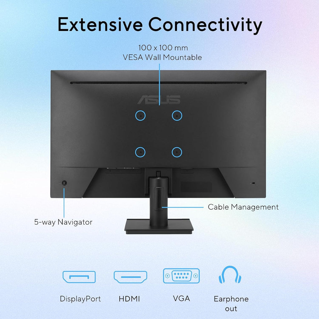 ASUS TUF 24' IPS Monitor, Full HD(1920x 1080), LED Display, 120Hz, 1ms, Adaptive-Sync, 99% sRGB, Anti-Glare M, VESA Mountable, Speakers, DisplayPort, HDMI, VGA, Ajustable Stand